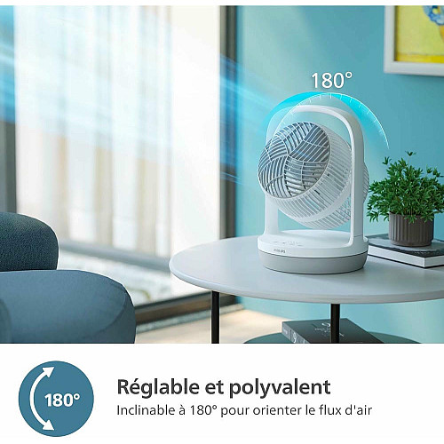 Вентилятор Philips настільний Series 2000, 22см, 24Вт, таймер, поворот 180, білий