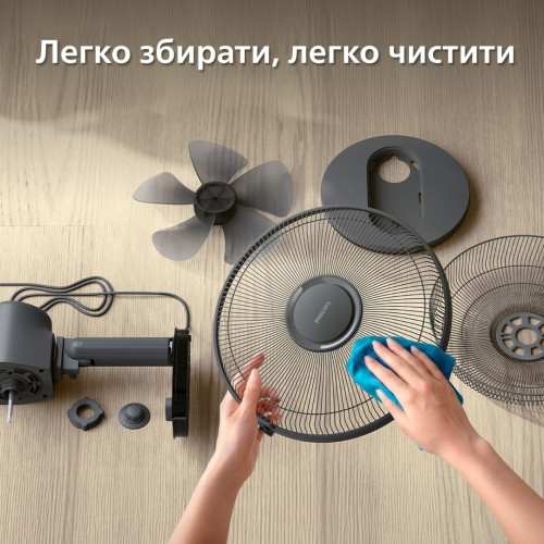 Вентилятор Philips настільний Series 1000, 35см, 35Вт, чорний