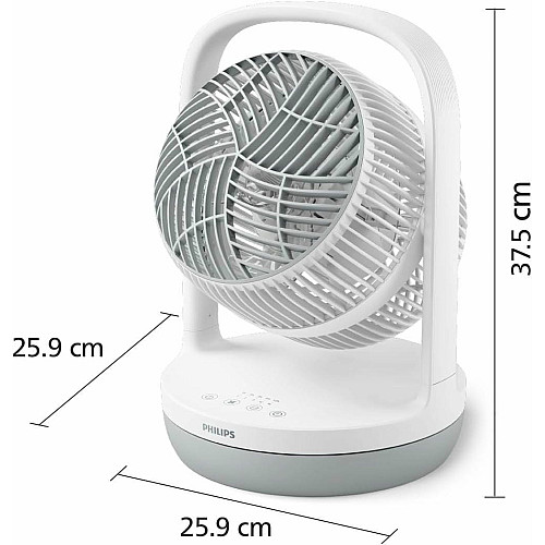 Вентилятор Philips настільний Series 2000, 22см, 24Вт, таймер, поворот 180, білий