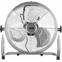 Вентилятор підлоговий 2E PowerWind 35C професійний, 35см, 65Вт, кнопки, двигун мідь 100%, срібний