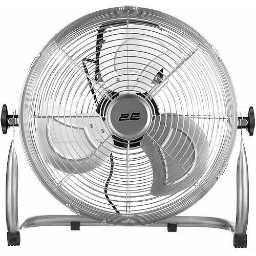 Вентилятор підлоговий 2E PowerWind 35C професійний, 35см, 65Вт, кнопки, двигун мідь 100%, срібний