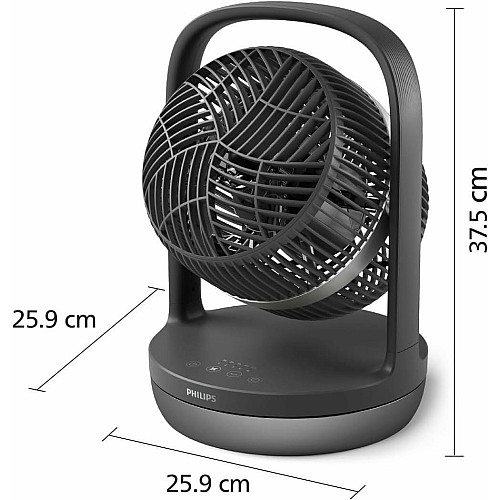 Вентилятор Philips настольный Series 3000, 22см, 27Вт, таймер, поворот 180, черный