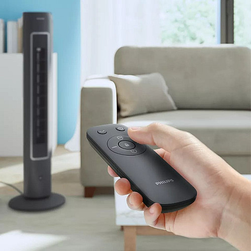 Вентилятор Philips колонний, 110см, 40Вт, пульт ДК, дисплей, графіт