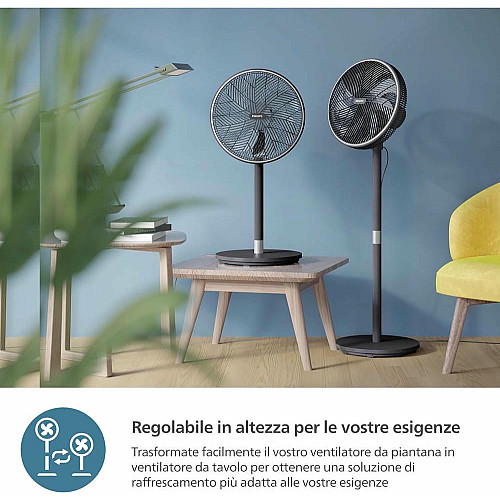 Вентилятор Philips напольный Series 3000, 40см, 48Вт, управление через смартфон, регулировка высоты, черный
