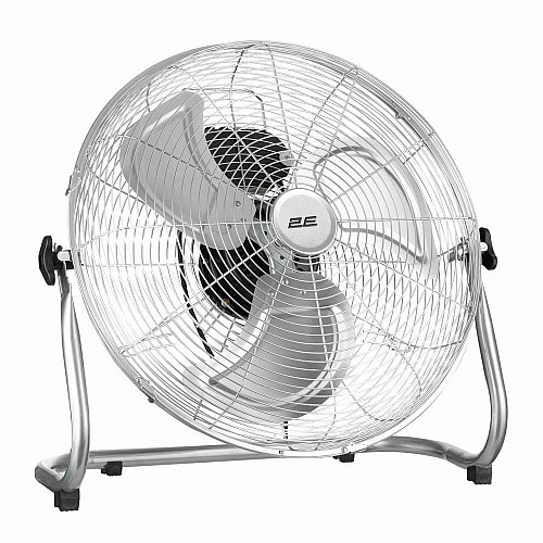 Напольный вентилятор 2E PowerWind 45C профессиональный, 45см, 100Вт, кнопки, двигатель медь 100%, серебряный