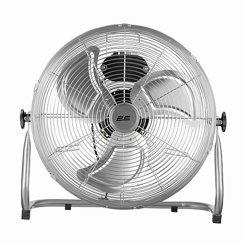 Напольный вентилятор 2E PowerWind 45C профессиональный, 45см, 100Вт, кнопки, двигатель медь 100%, серебряный