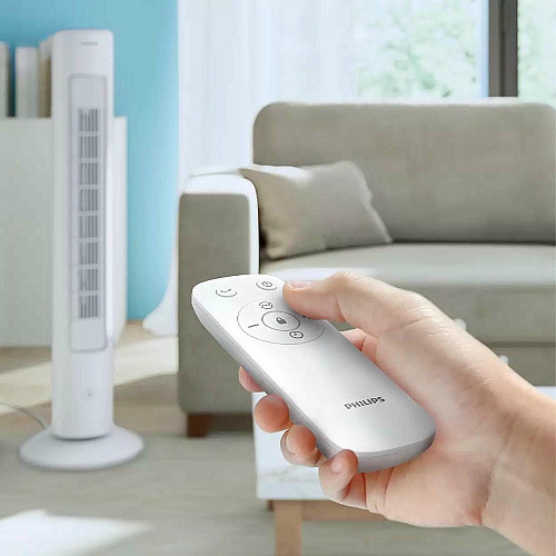 Вентилятор Philips колонний, 110см, 40Вт, пульт ДК, дисплей, білий
