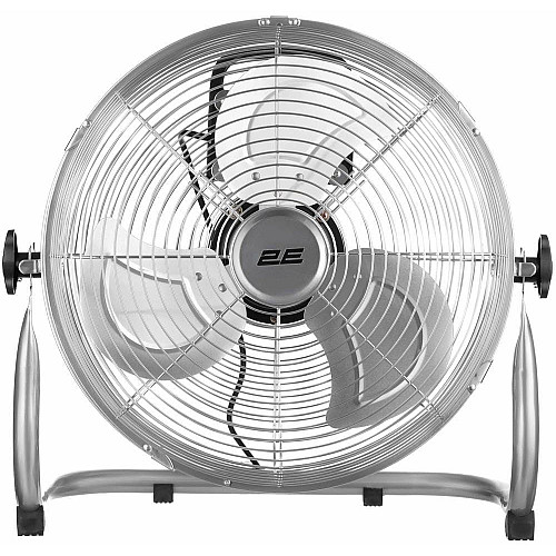 Вентилятор підлоговий 2E PowerWind 30C професійний, 30см, 60Вт, кнопки, двигун мідь 100%, срібний