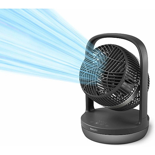 Вентилятор Philips настольный Series 3000, 22см, 27Вт, таймер, поворот 180, черный