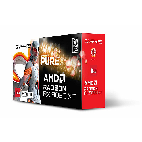 Видеокарта SAPPHIRE Radeon RX 9060 XT 16GB GDDR6 PURE GAMING OC белый