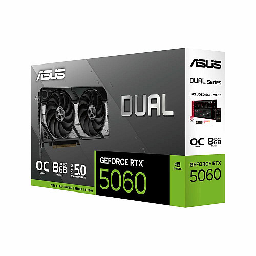 Видеокарта ASUS GeForce RTX 5060 8GB GDDR7 OC DUAL-RTX5060-O8G
