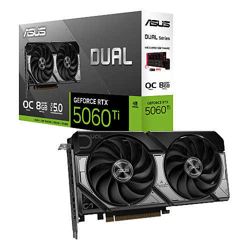 Відеокарта ASUS GeForce RTX 5060 Ti 8GB GDDR7 OC DUAL-RTX5060TI-O8G
