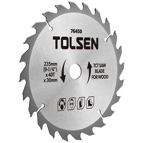 Диск пильный Tolsen по дереву, 235х40Tх30мм