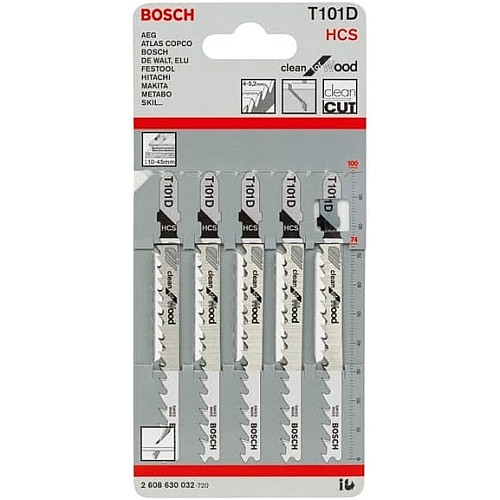 Полотно пилочное для электролобзика Bosch Professional по дереву T101D, 5шт