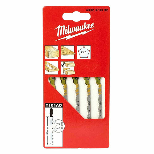 Холст пильный для электролобзика Milwaukee T101AO по дереву, шаг зуба 1.35ммх50мм, 5шт
