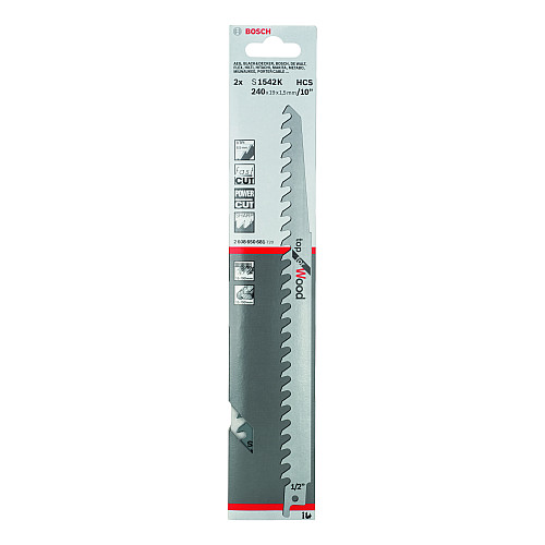 Полотно пиляльне для шабельної пилки Bosch Professional по дереву, S 1542 K, 3TPI, 2шт