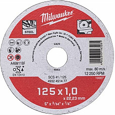 Диск відрізний Milwaukee по металу, 125х1х22.2мм