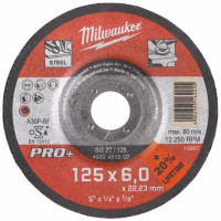 Диск шліфувальний Milwaukee по металу PRO+, 125х6х22.23мм