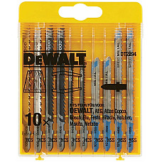 Полотно пиляльне для електролобзика DeWalt по дереву та металу, набір 10шт