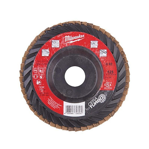 Диск пелюстковий шліфувальний Milwaukee CERA TURBO, 125x22.2мм, K60