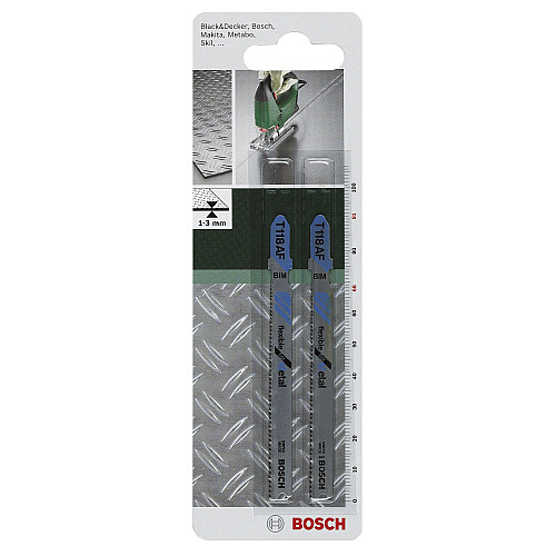Полотно пиляльне для електролобзика BiM Bosch по металу, T 118 AF, 1.1-1.5х91мм, 2шт