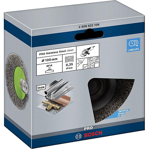 Щітка дискова Bosch Professional нержавіюча 100мм 0.35мм M14