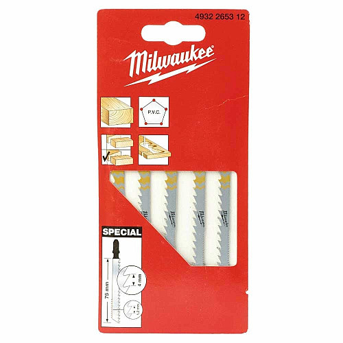 Полотно пилочное для электролобзика Milwaukee Special по дереву, шаг зуба 4.5ммх75мм, 5шт