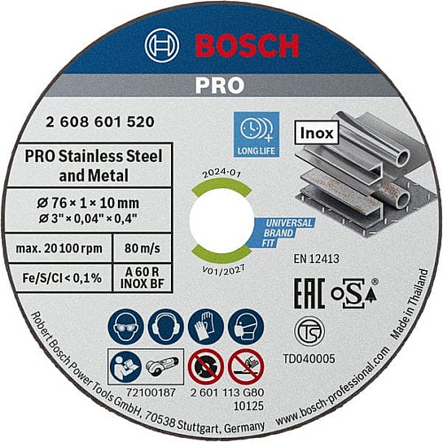 Круг відрізний Bosch Professional Expert for Inox, 76х10х1мм, 5шт