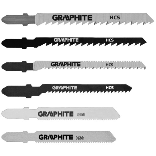 Полотно для електролобзика GRAPHITE, хвостовик T, набір 6шт