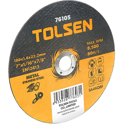 Диск відрізний Tolsen по металу, 125х1.0х22.2мм