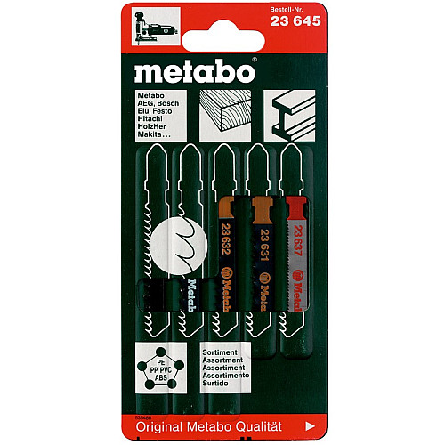 Полотно пиляльне для електролобзика Metabo, по дереву та металу, набір 5шт