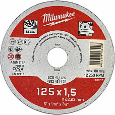 Диск відрізний Milwaukee по металу, 125х1.5х22.2мм