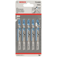 Полотно пиляльне для електролобзика Bosch Professional по металу T 118 B, 1.9-2.3х92мм, 5шт