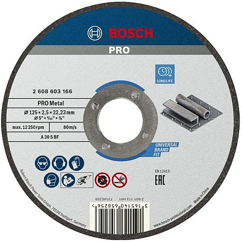 Диск відрізний Bosch Professional Standard по металу 125х2.5мм, прямий