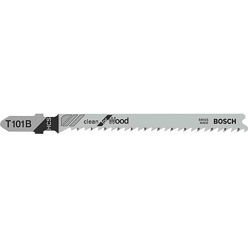 Полотно пилочное для электролобзика Bosch Professional по дереву T101B, HCS лобзиковая, 5шт.