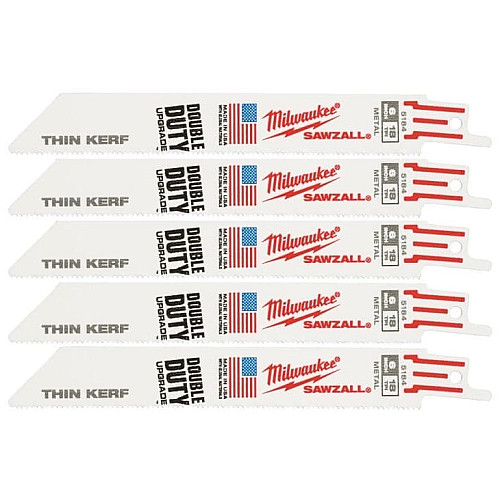Полотно пилочное для сабельной пилы Milwaukee THIN KERF универсальное, шаг зуба 1.4ммх150мм, 5шт