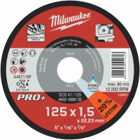 Диск відрізний Milwaukee Pro+ SCS41 по металу, 125х1.5х22.2мм