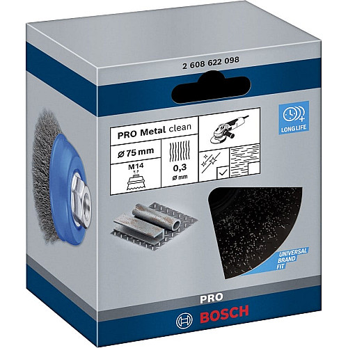 Щітка чашкова Bosch Professional кручена сталь 70мм 0.3мм M14