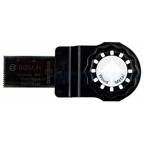 Полотно пиляльне занурювальне Bosch Professional Starlock BIM AIZ 20 AB, по дереву та металу, для багатофункц. інструменту, 20х30мм
