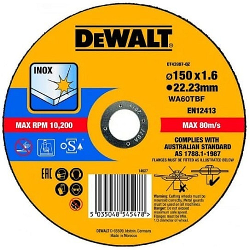 Диск отрезной DeWalt EXTREME по металлу 150х1.6х22.23мм