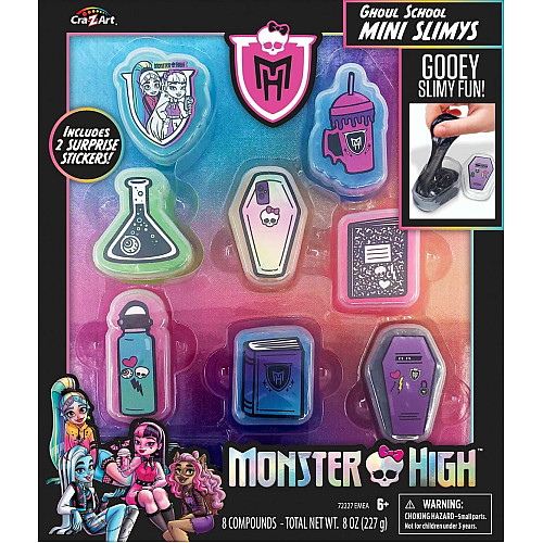 Слайм Cra-Z-Art Monster High Ghoul School Mini Mania, набір 8од