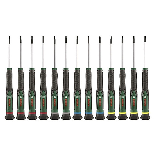Отвертка прецизионная Bosch SL, PH, TX, HEX, сталь CrV, набор 13шт