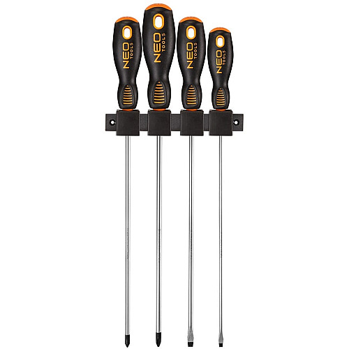 Отвертки Neo Tools SL, PH, 250мм, сталь S2, набор 4шт