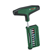 Викрутка Bosch для біт, Т-подібне руків'я, 19 насадок, 100мм, сталь CrV