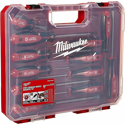 Викрутки Milwaukee магнітні, SL,PH,PZ, кейс, набір 12шт