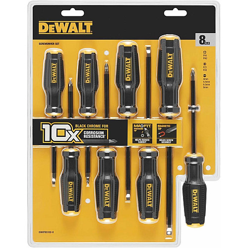 Викрутки DeWALT TOUGHSERIES MAX FIT, SL, PH, SQ, набір 8шт