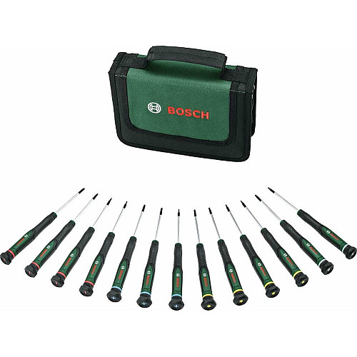 Отвертка прецизионная Bosch SL, PH, TX, HEX, сталь CrV, набор 13шт