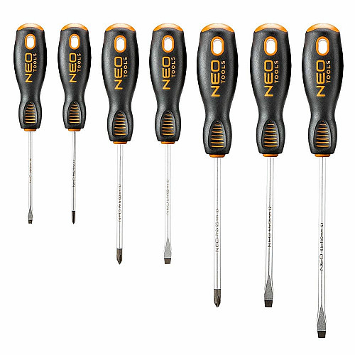 Викрутки Neo Tools SL,PH, сталь S2, набір 7шт