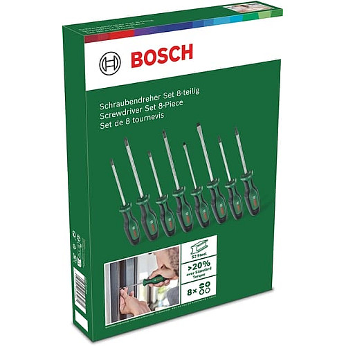 Отвертка Bosch SL 4, 6.5мм, PH1х100мм, PH2х125мм, PZ1х100мм, PZ2х125мм, Т20х100, Т25х100 набор 8шт