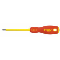Отвертка Neo Tools крестовая, диэлектрическая, PZ2x100мм, сталь SVCM